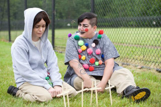 Tiffany “Pennsatucky” Doggett (Taryn Manning) and Big Boo (Lea DeLaria) a